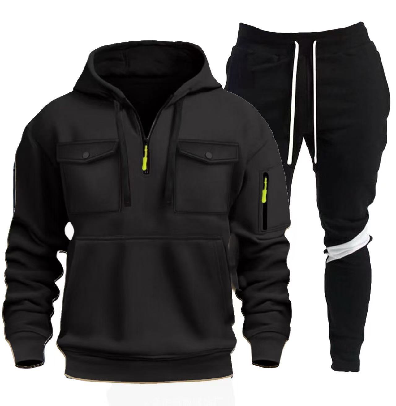 Practical hoodie jacket for men with chic and stylish sports pants