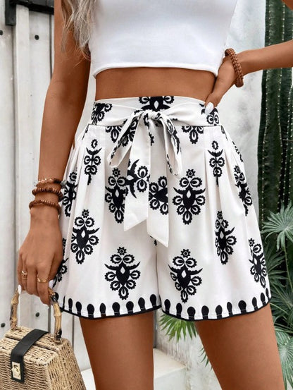 Women Casual Style Printed Chic Shorts