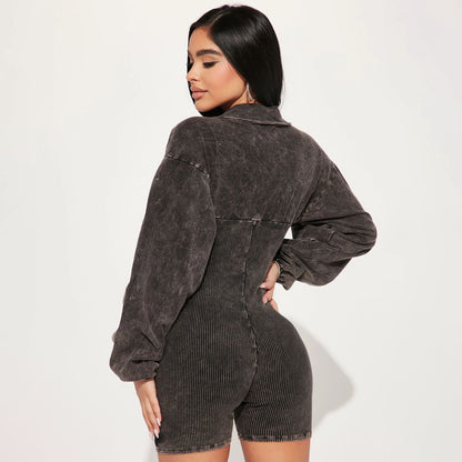 Dames Combinaison stylée avec manches bouffantes modernes Chic und Stil