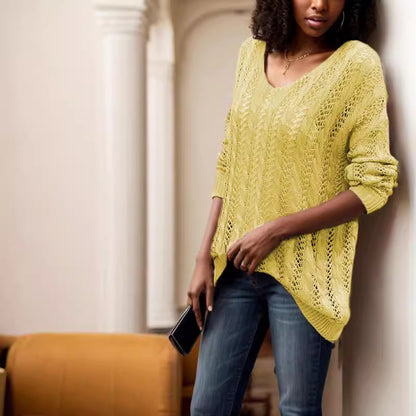 Pull en tricot aéré pour femmes avec une structure en œillet unique Chic und Stil
