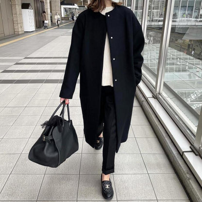 Chic und Stil | Manteau d'hiver surdimensionné élégant avec détails de boutons