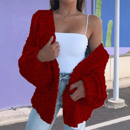 Dames gros tricot cardigan avec des manches oversize et une coupe décontractée Chic und Still