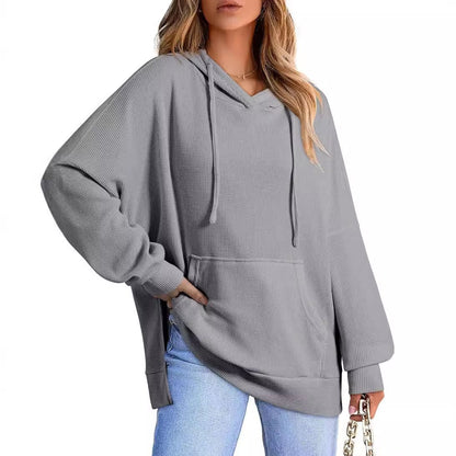 Pull à capuche surdimensionné pour femmes en piqué gaufré Chic und Stil