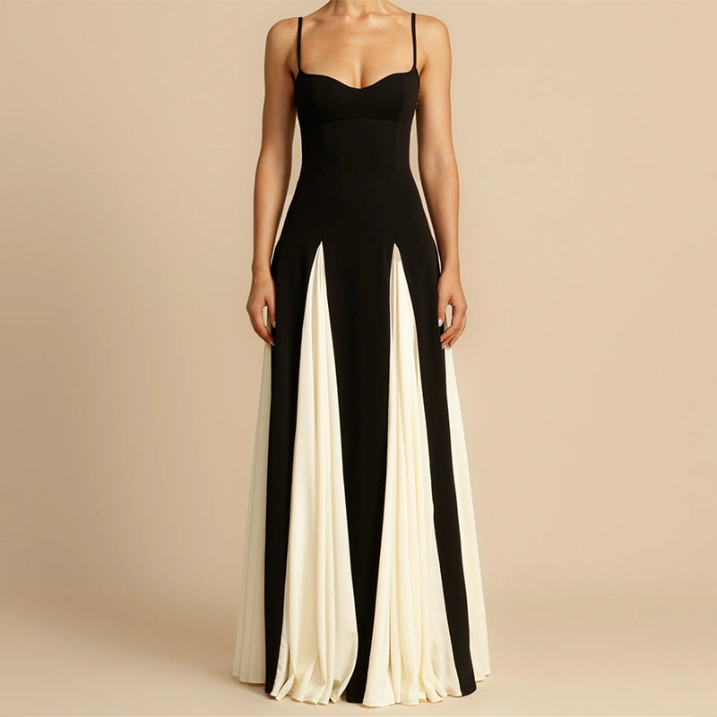 Dames Élégante Robe Maxi avec Décolleté en V Profond et Drapés Latéraux Chic und Stil