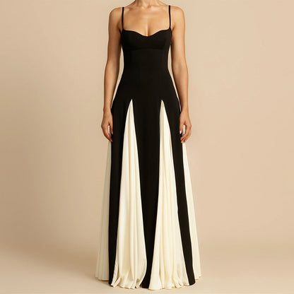 Dames Élégante Robe Maxi avec Décolleté en V Profond et Drapés Latéraux Chic und Stil