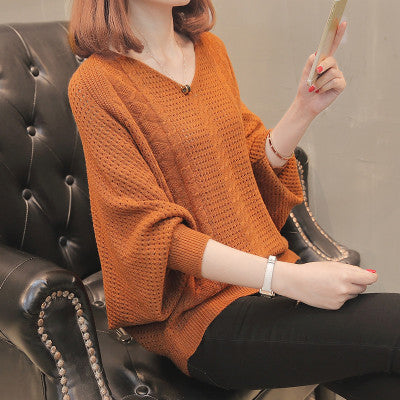 Pull léger en tricot pour femmes avec décolleté en V et motif ajouré Chic und Stil