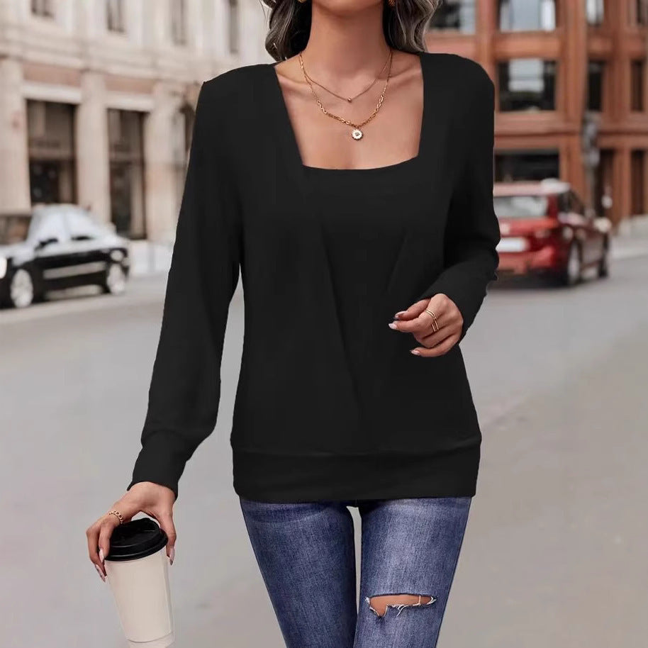 Pull femme avec une élégante forme en V et à manches longues Chic und Stil