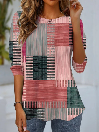 Tunique femme avec design géométrique de blocs moderne Chic und Stil