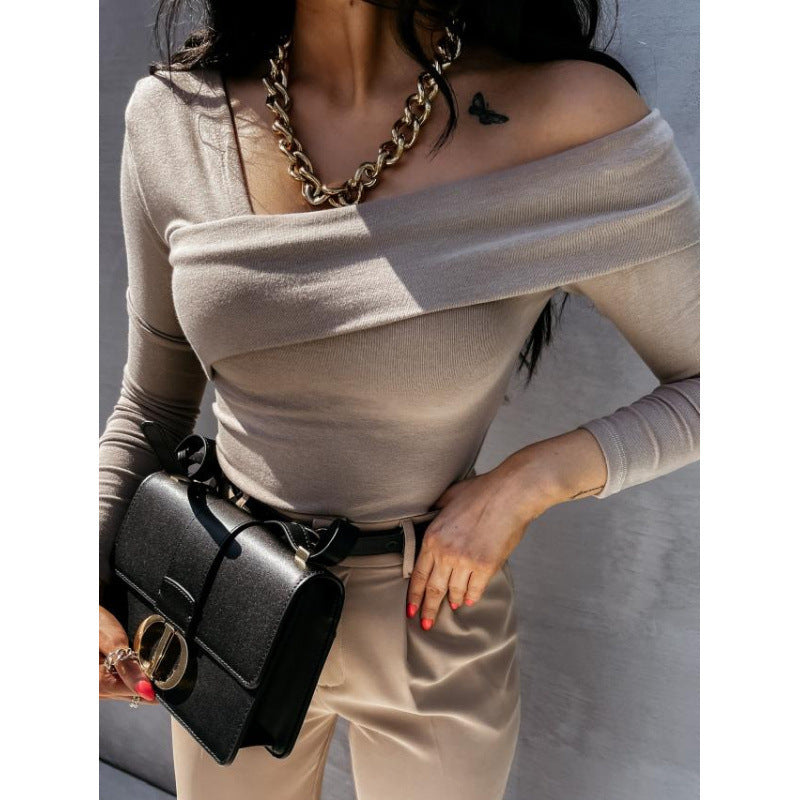 Asymmetrical one-shoulder t-shirt for women Chic und Stil