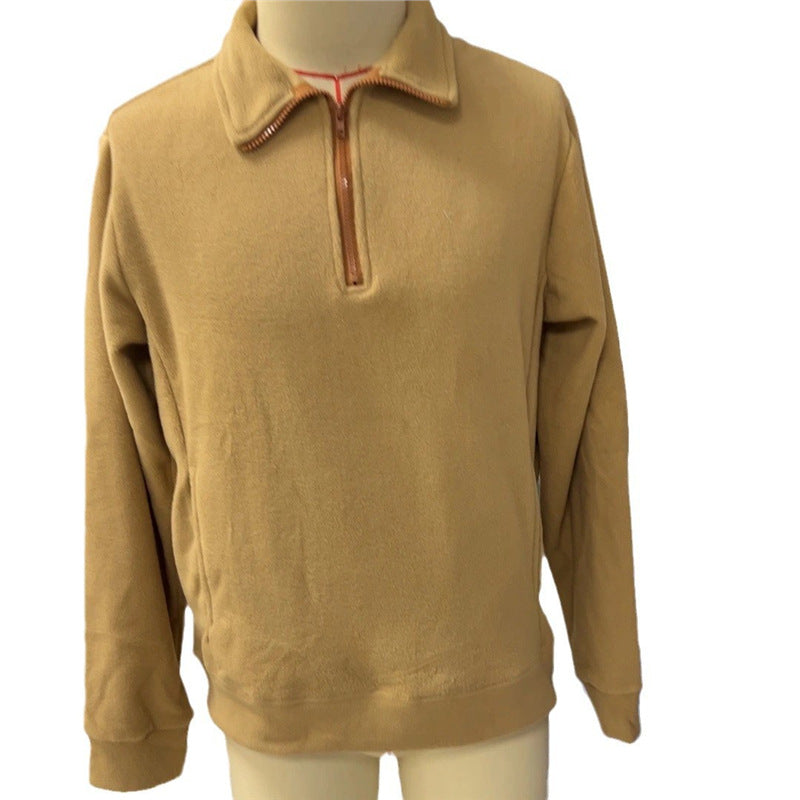Fleece pullover for men with half-zip and textured design Chic and Style