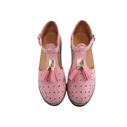 Ballerines élégantes pour dames avec un détail de frange tendance et une sangle réglable Chic und Stil