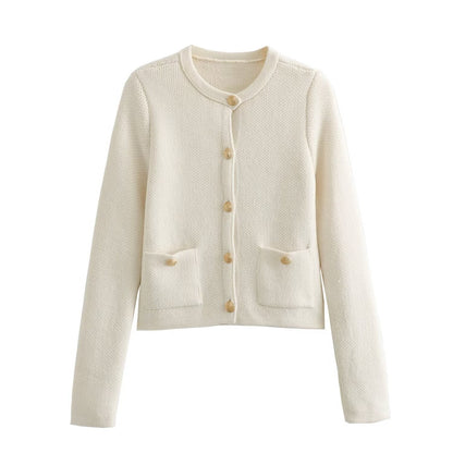 Dame cardigan avec boutons décoratifs et poches Chic und Stil