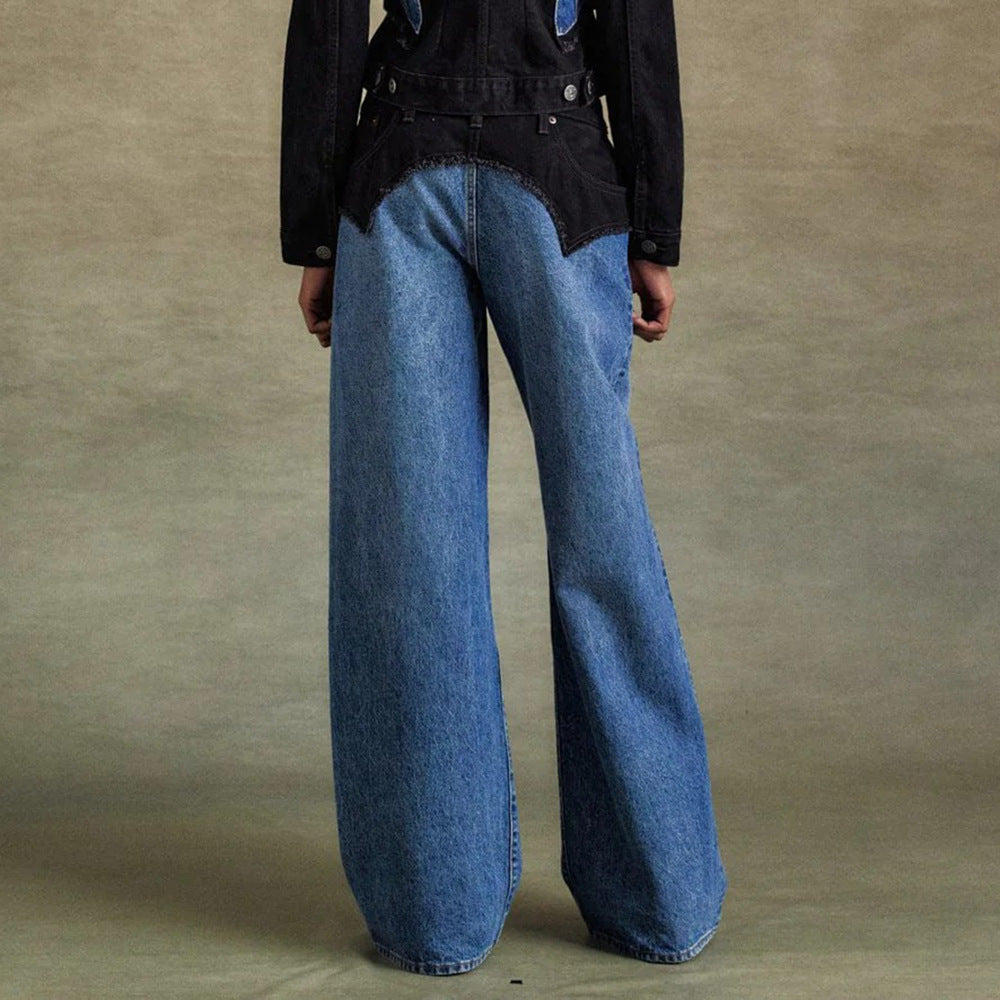 Women High-waisted Loose Denim Pants with Chic and Stylish Robust Design