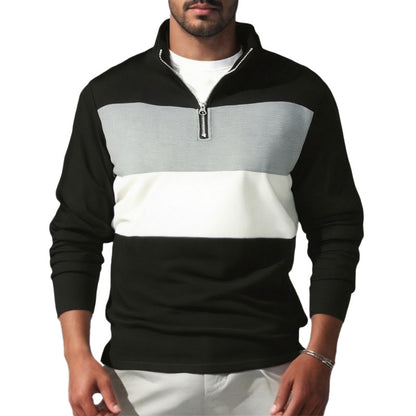 Pull sportif pour hommes avec col montant et zipper Chic und Stil