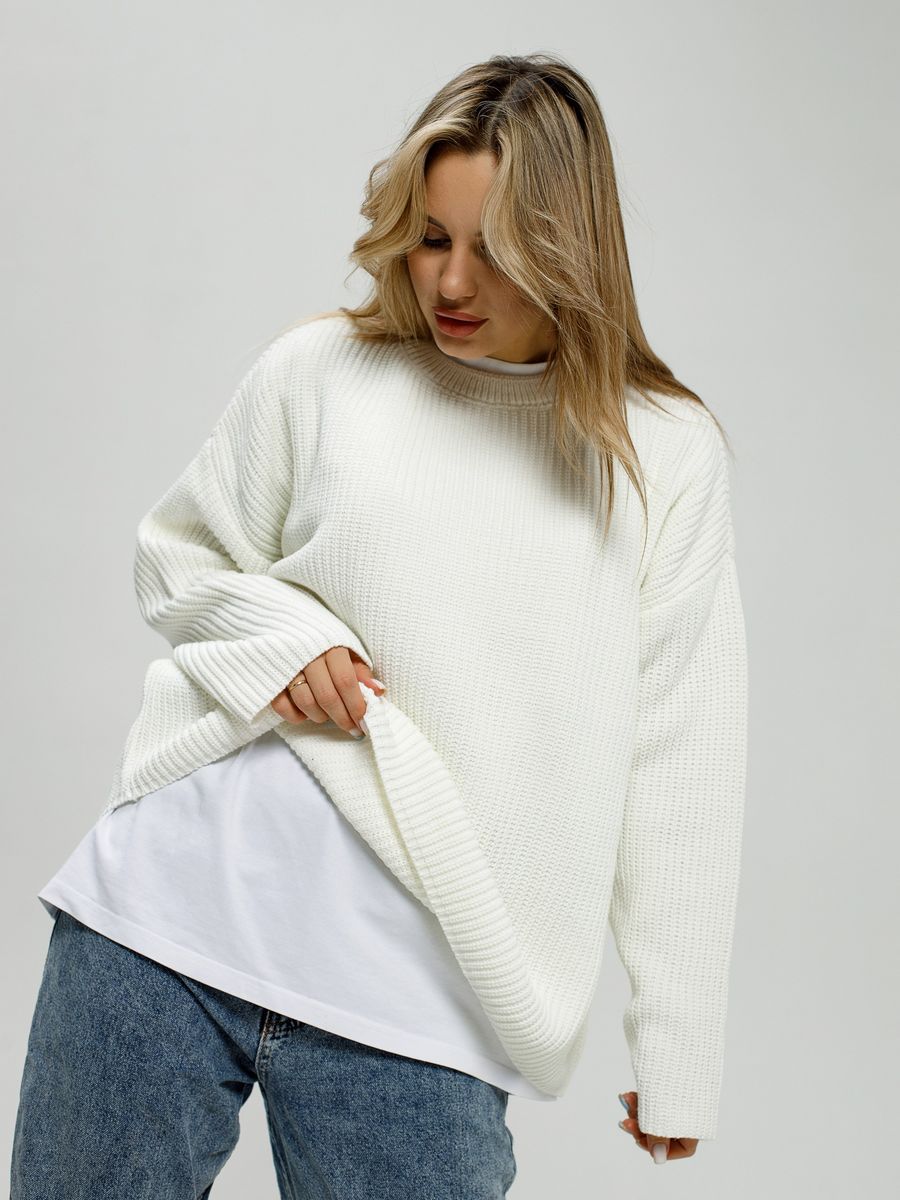 Pull oversized décontracté pour femmes avec motif tricot texturé Chic und Stil