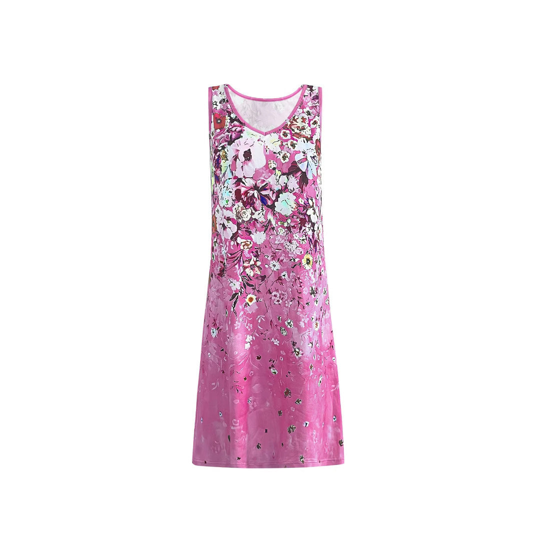 Robe A-ligne à imprimé floral Chic und Stil pour femmes