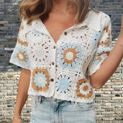 Dames gilet en motif unique de granny square Chic und Stil