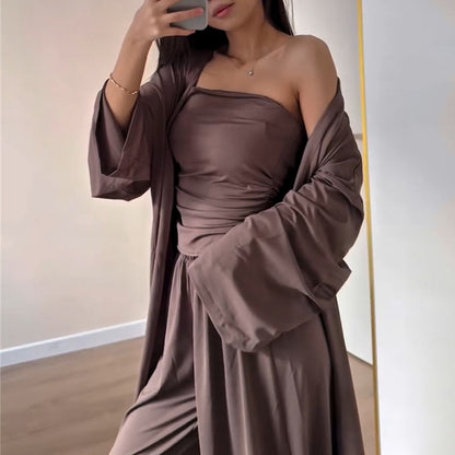 Airy loungewear set for women with long kimono Chic and Style