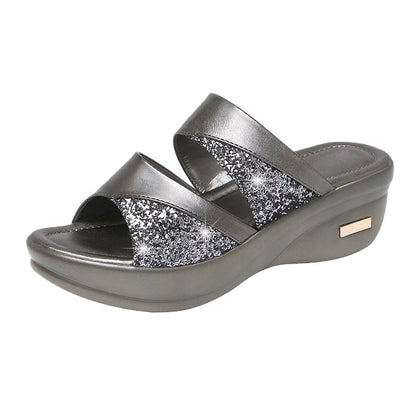 Sandales confort brillantes femmes avec semelle ergonomique Chic und Stil