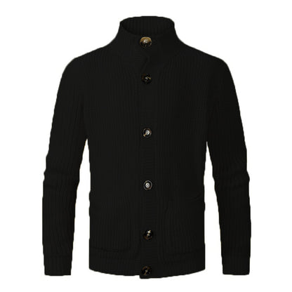 Cardigan chic pour hommes avec col haut et détails de boutons Chic und Stil