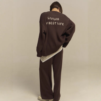 Comfortable oversized sweater set for women and casual palazzo pants Chic und Stil