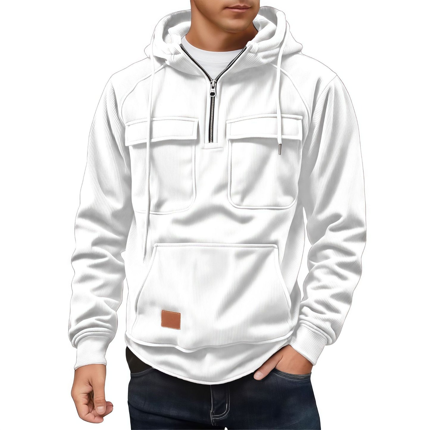 Pull en polaire pour hommes avec col zippé et poches pratiques Chic und Stil