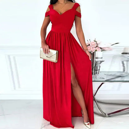 Robe maxi pour femme avec design sans épaules et fente raffinée Chic und Stil