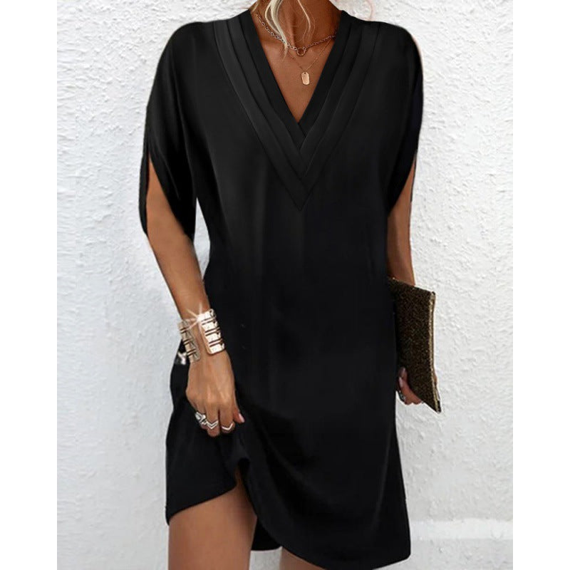 Robe élégante pour femmes avec décolleté en V, fentes latérales et coupe décontractée Chic und Stil
