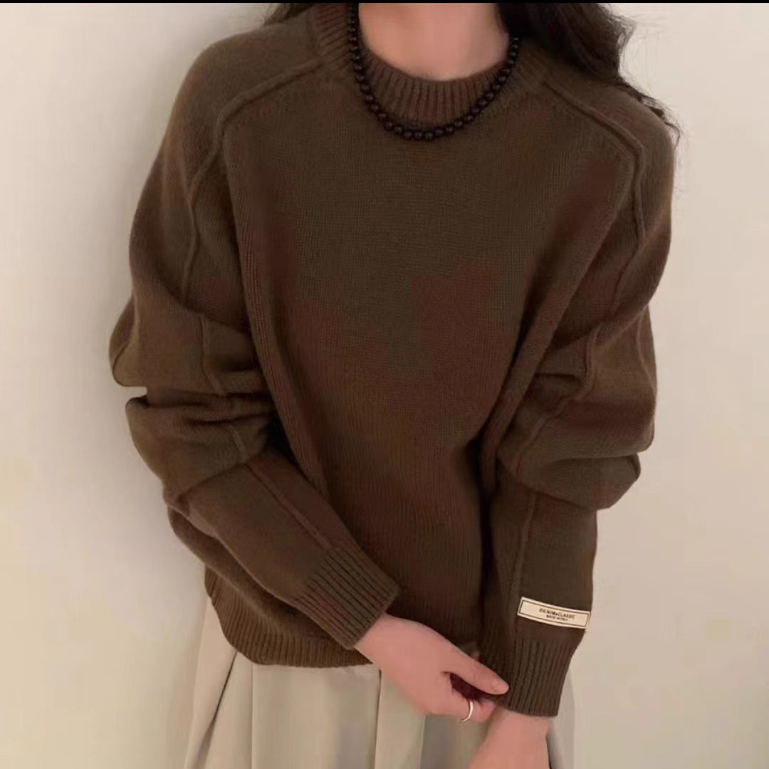 Dames grand tricot pull avec coupe ample et texture douce Chic und Stil