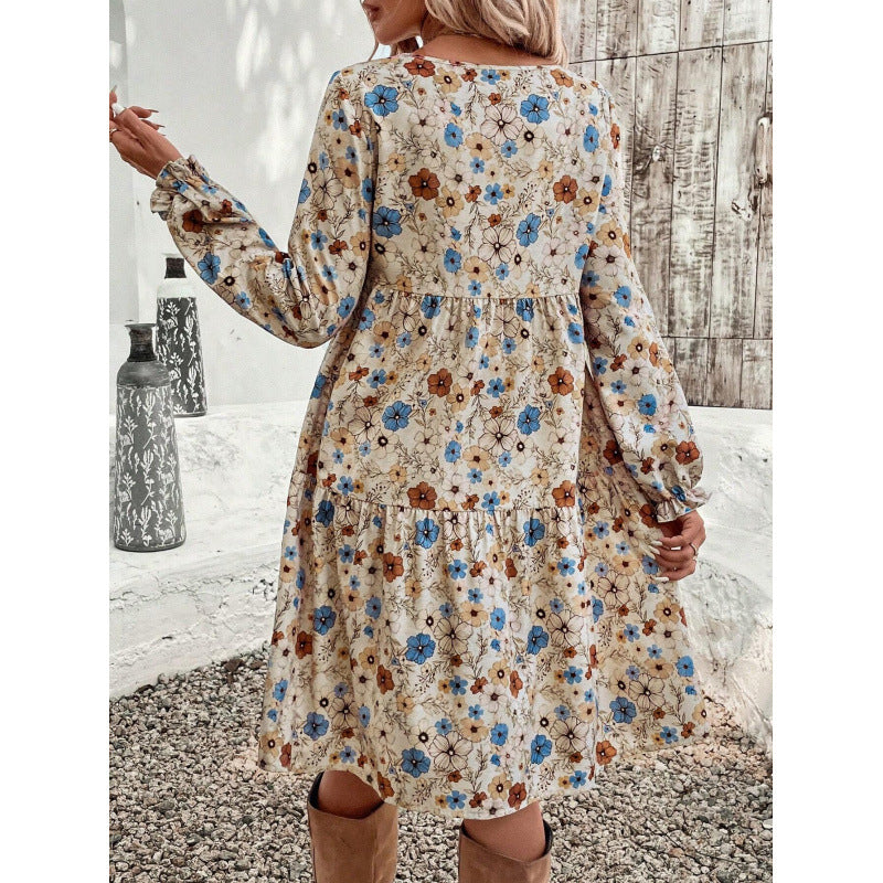 Robe d'été aérienne pour femmes avec des détails en volants et des manches bouffantes Chic und Stil