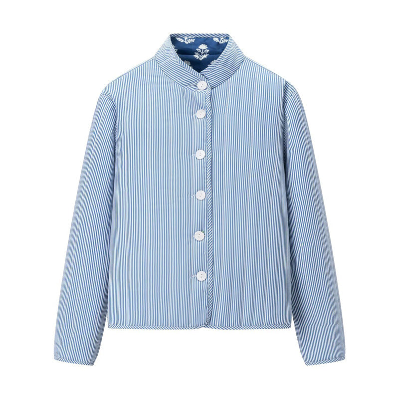 Dames doudoune avec motifs floraux et col élégant Chic und Stil