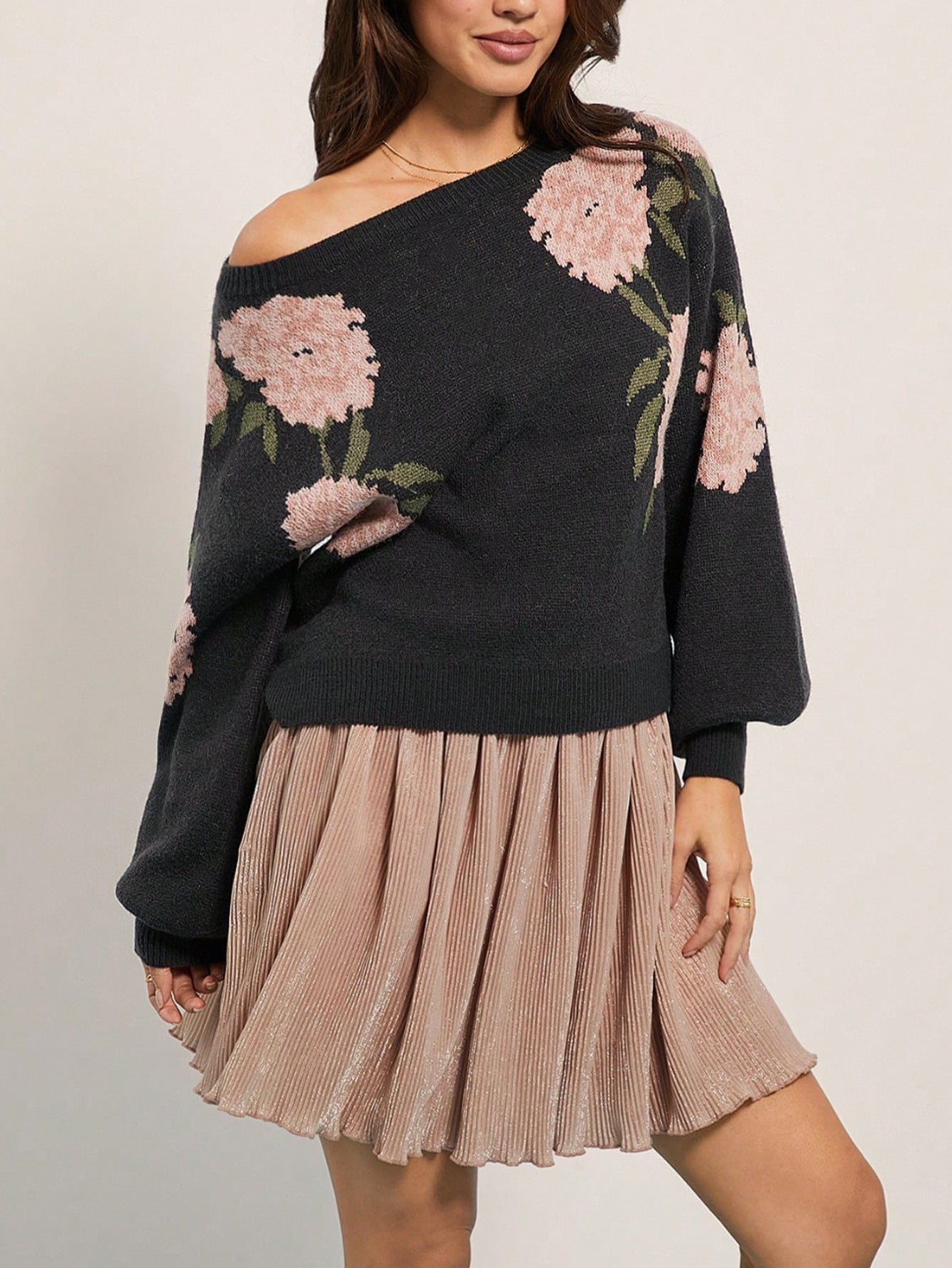 Pull en tricot décontracté pour femmes avec design floral Chic und Stil