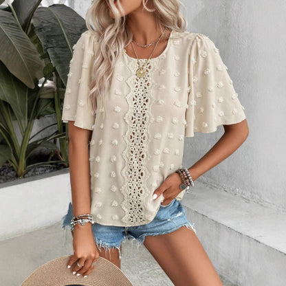 Dames Blouse Fluide Brodée Chic und Stil