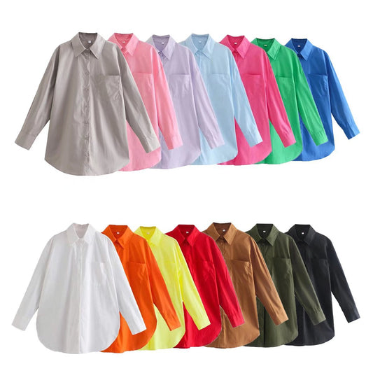 Blouse à manches longues pour femmes avec une coupe élégante et un tissu en coton de haute qualité Chic und Stil