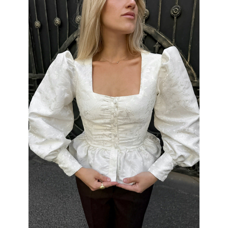 Dames Élégante Blouse avec Manches Bouffantes Chic und Stil