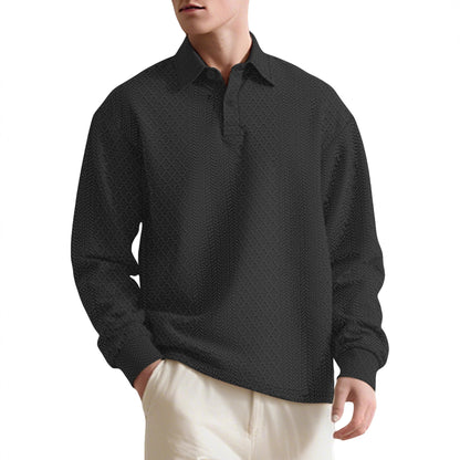 Chemise à manches longues pour hommes avec surface texturée et élégante patte de boutonnage Chic und Stil