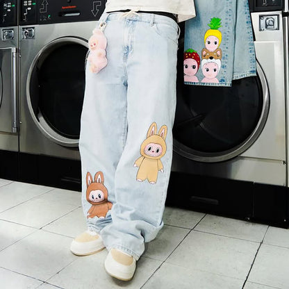 Dames jeans décontractés avec motif animal unique Chic und Stil