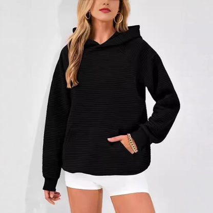 Pull à capuche décontracté pour femmes en coton structuré Chic und Stil