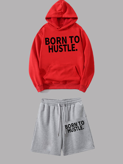 Ensemble de hoodie et de shorts sportif pour femmes avec inscription motivante Chic und Stil