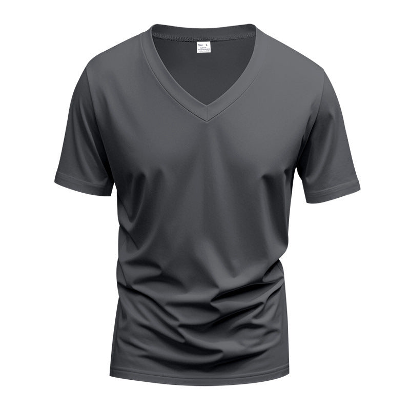 T-shirt fonctionnel pour hommes avec col V en matériau respirant Chic und Stil