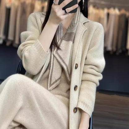 Dames gilet en tricot douillet avec grandes poches et fermeture à boutons élégante Chic und Stil