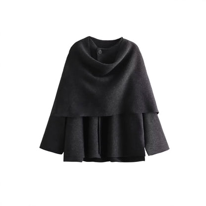 Dames élégant Cape en laine Chic und Stil