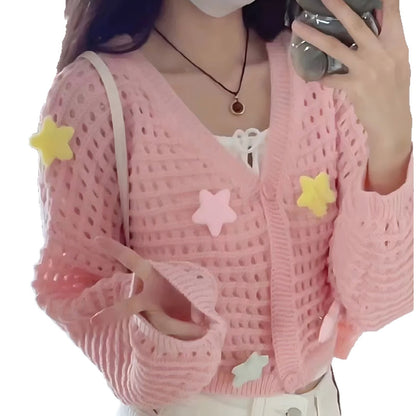 Pull en tricot décontracté pour femmes avec des applications colorées Chic und Stil