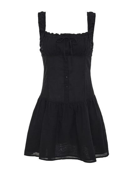 Robe mini femme avec détails en volants et nœud décoratif Chic und Stil