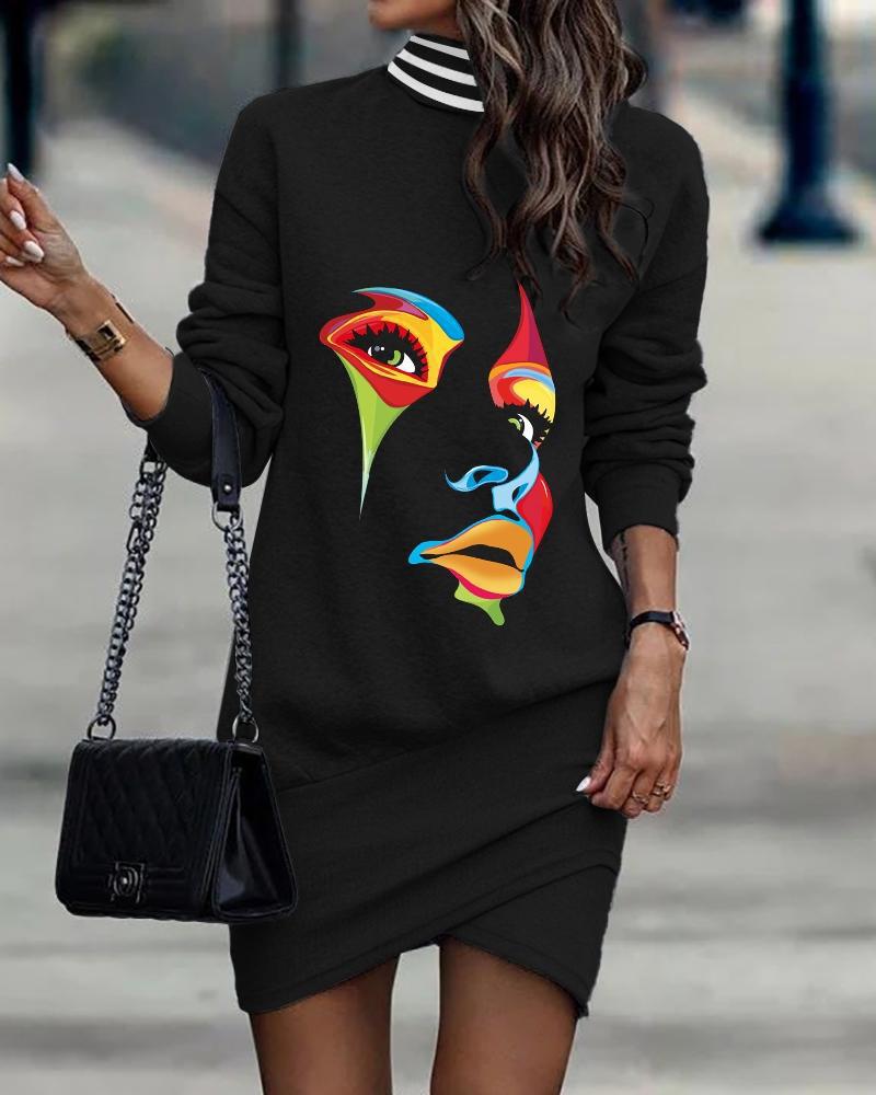 Robe sweat femme avec motif unique de skull et de fleurs Chic und Stil