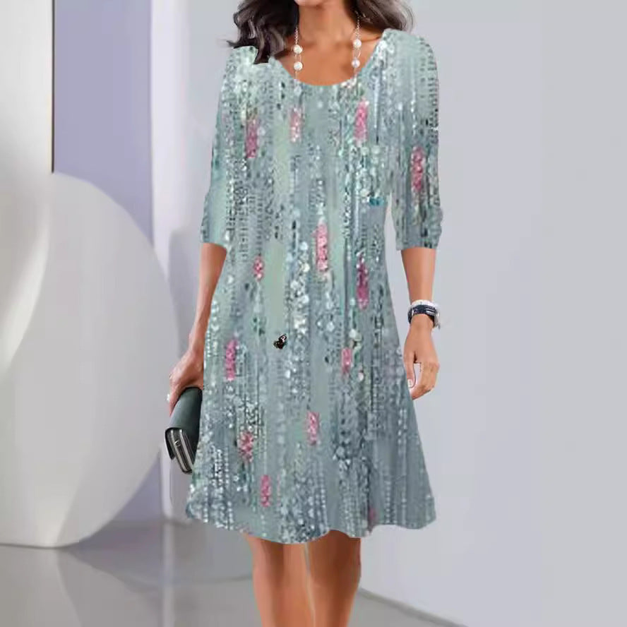 Robe A-ligne pour femmes avec un délicat motif floral Chic und Stil