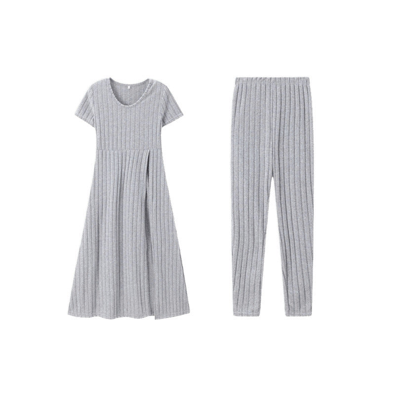 Robe en tricot confortable pour femme et ensemble de leggings Chic und Stil