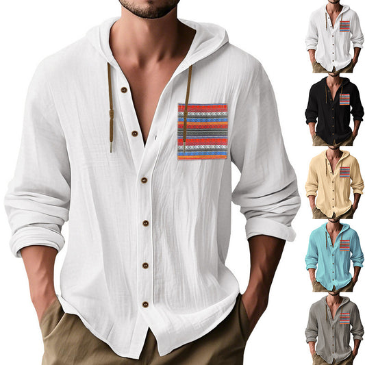 Veste à capuche décontractée pour hommes avec motif coloré et boutons pratiques Chic und Stil