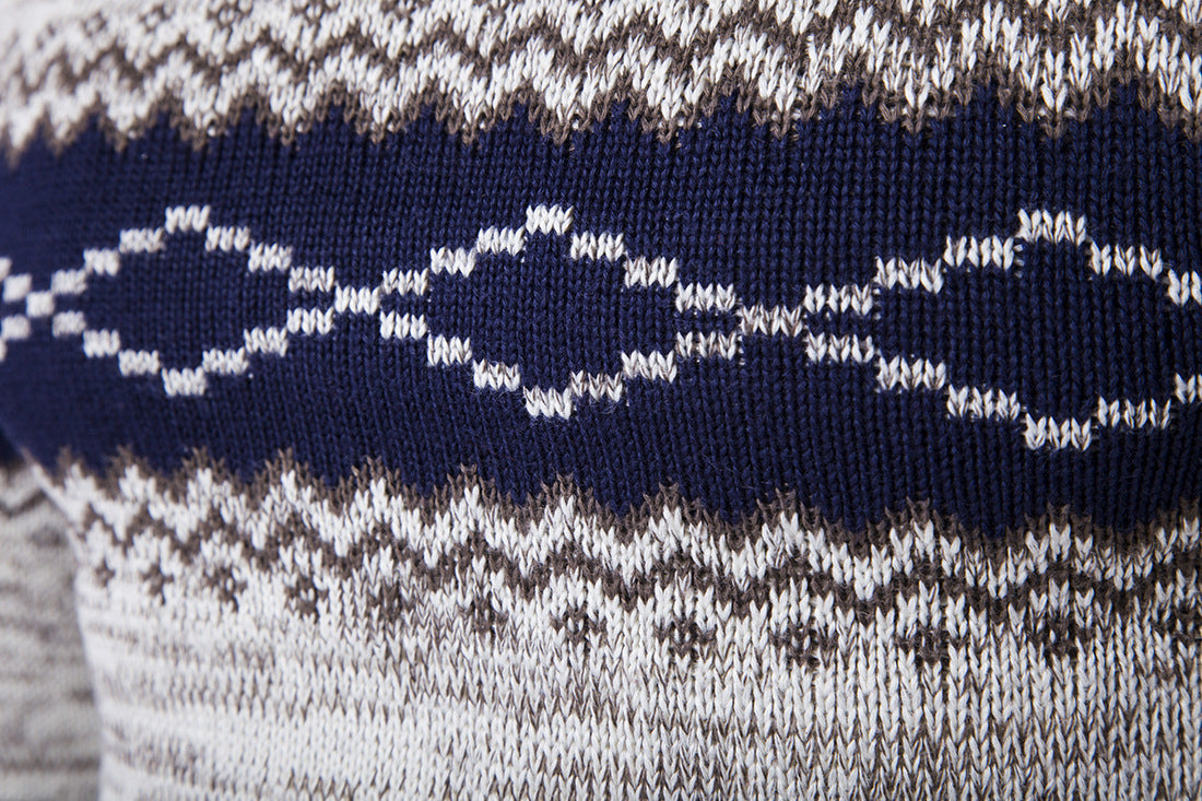Traditional Norwegian pattern knit pullover for men Chic and Style