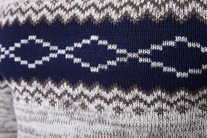 Traditional Norwegian pattern knit pullover for men Chic and Style